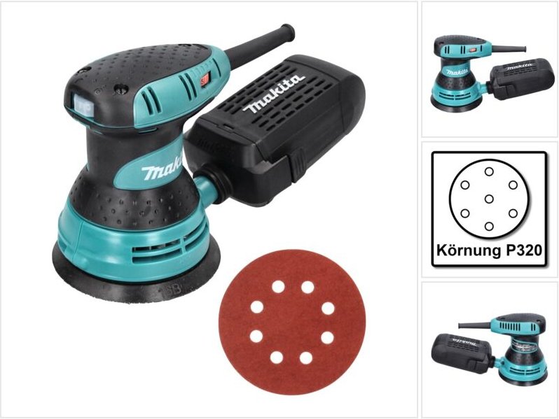 Bo 5031 Exzenterschleifer 300 Watt 125 mm + 50x Schleifpapier K320 - Makita