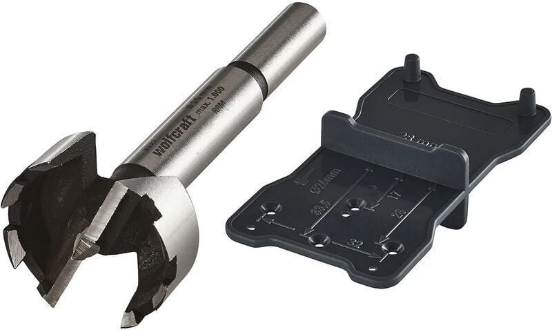 wolfcraft 8728000 1 Nutfräser Ø35mm, Schaft Ø10mm, Länge 90mm + Montageanleitung, silber