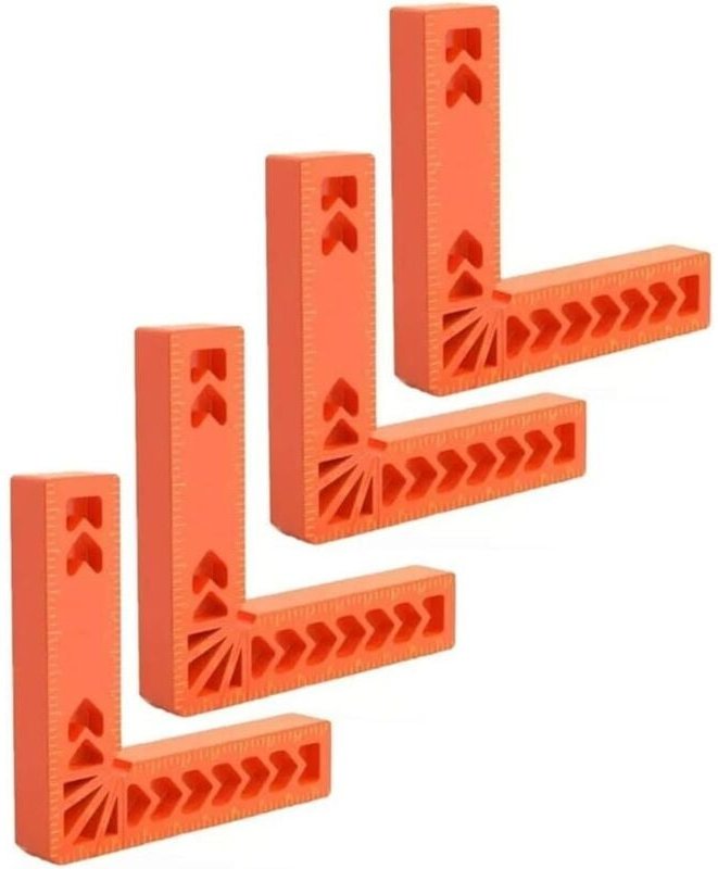 Set mit 4 L-förmigen 90-Grad-Winkelklemmen aus Kunststoff für Holzbearbeitung, 7,6 cm