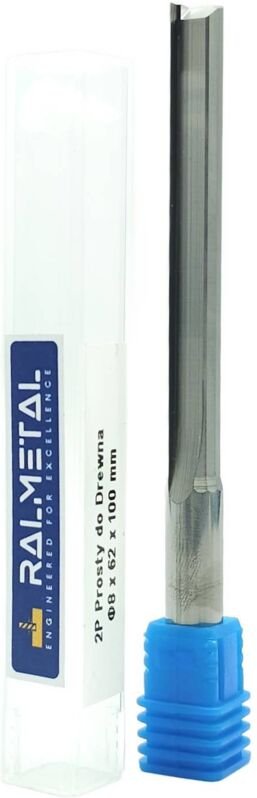 VHM 2P Geradfräser für Styrodurholz 8 x 62 x 100 mm