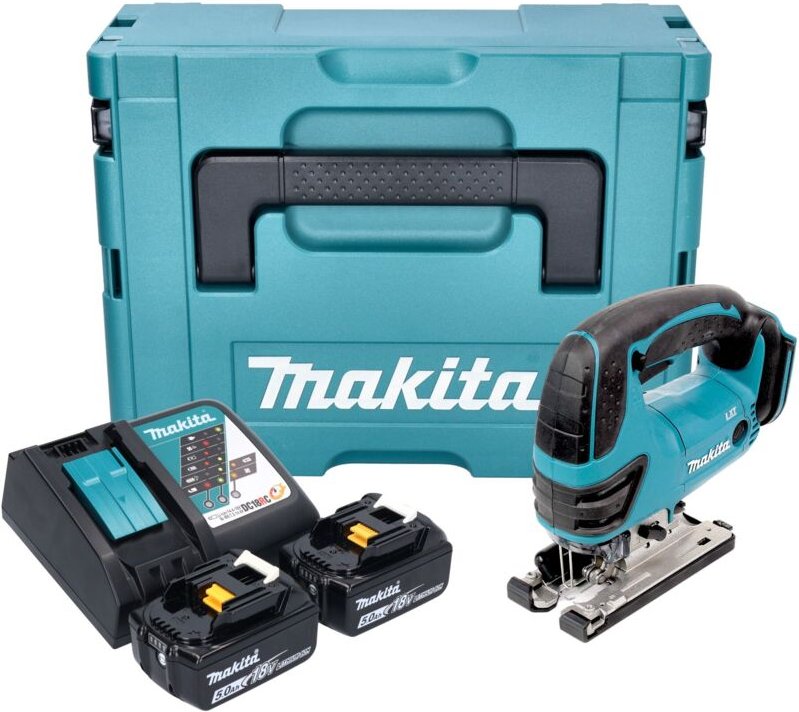 Makita DJV 180 RTXJ Akku Stichsäge 18 V 135 mm + 2x Akku 5,0 Ah + Ladegerät + Makpac