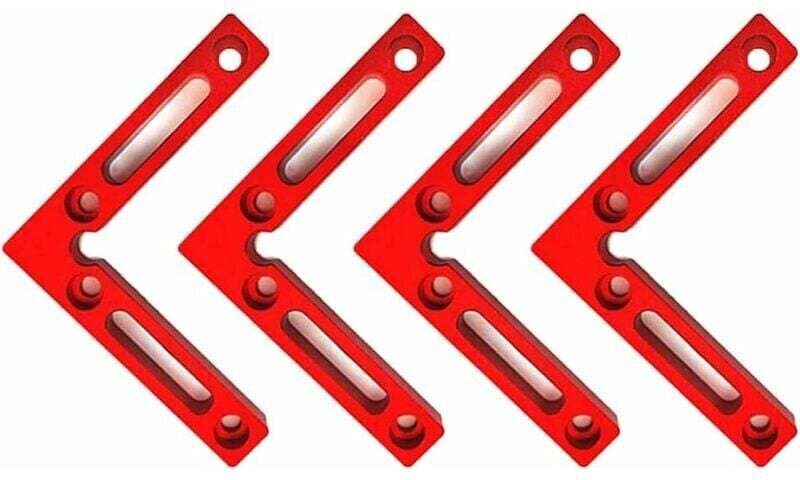 Satz mit 4 90-Grad-Positionierwinkeln aus Aluminiumlegierung, 11,9 x 11,9 Zoll – rechtwinklige Klemmwinkel für die Holzb...