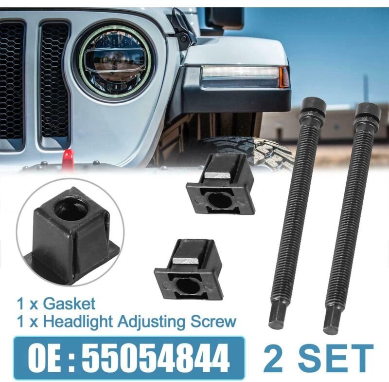 2 SäTze Autolampen Scheinwerfer Einstellschrauben Kronensatz oder Rechts für YJ 1987-1995 Ersetzt 55054844