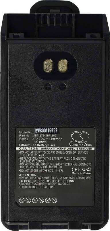 Vhbw - Akku kompatibel mit Icom IC-A16, IC-A16E, IC-F1000, IC-F1000D Funkgerät, Walkie Talkie (1500 mAh, 7,4 v, Li-Ion) ...