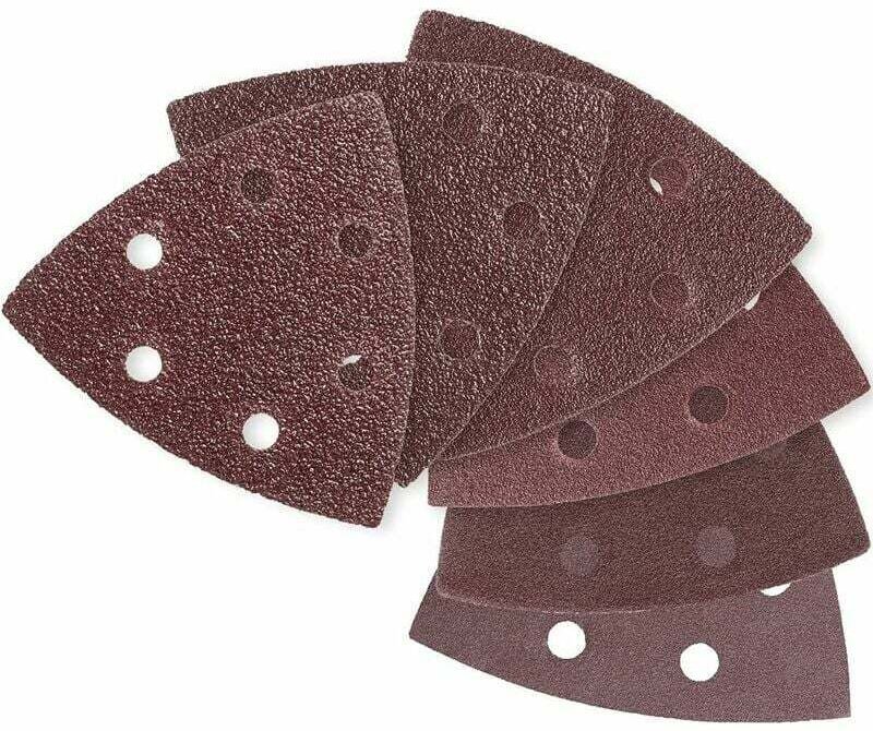 120 Stück Dreieck-Schleifpapier, 6 Löcher, Schleifpad, 93 x 93 x 93 mm, Verschluss, verschiedene Körnungen 40/60/80/120/...