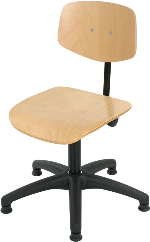 Arbeitsstuhl mit Gleitern Sitzhöhe 420-610 mm Buche natur - Stier