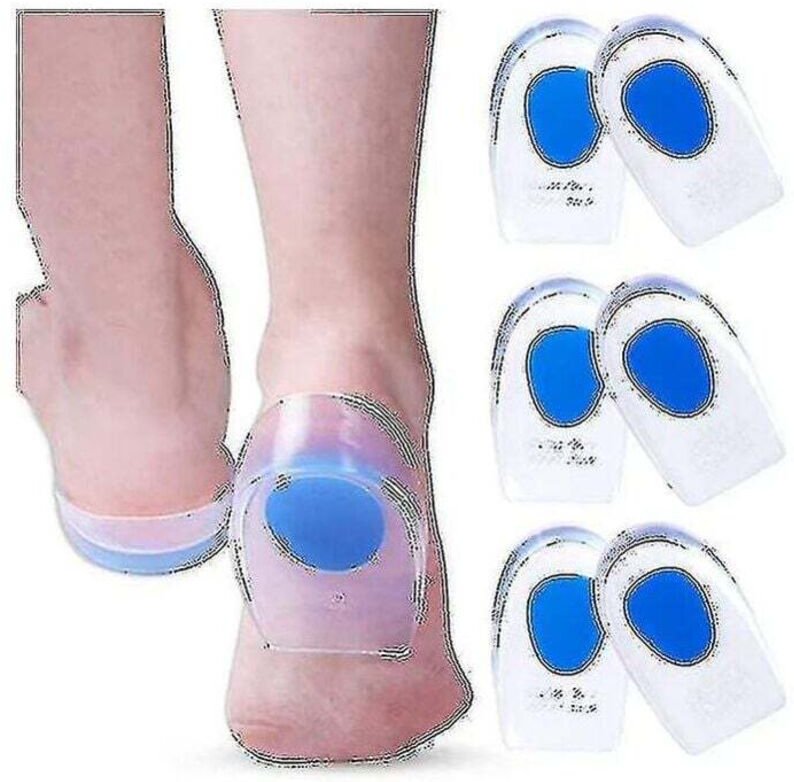 3er-Pack Gel-Fersenpolster gegen Plantarfasziitis – Silikon-Gel-Fersenkissen gegen Fersenschmerzen, Fersensporn und Achi...