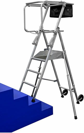Profi Stehleiter für Treppen. Maximale Arbeitshöhe 2.95m - DAHU4/6