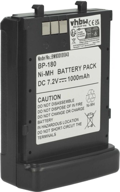 vhbw 1x Akku Ersatz für Icom BP-173, BP-180H, BP-180 für Funkgerät, Walkie Talkie (1000 mAh, 7,2 V, NiMH)