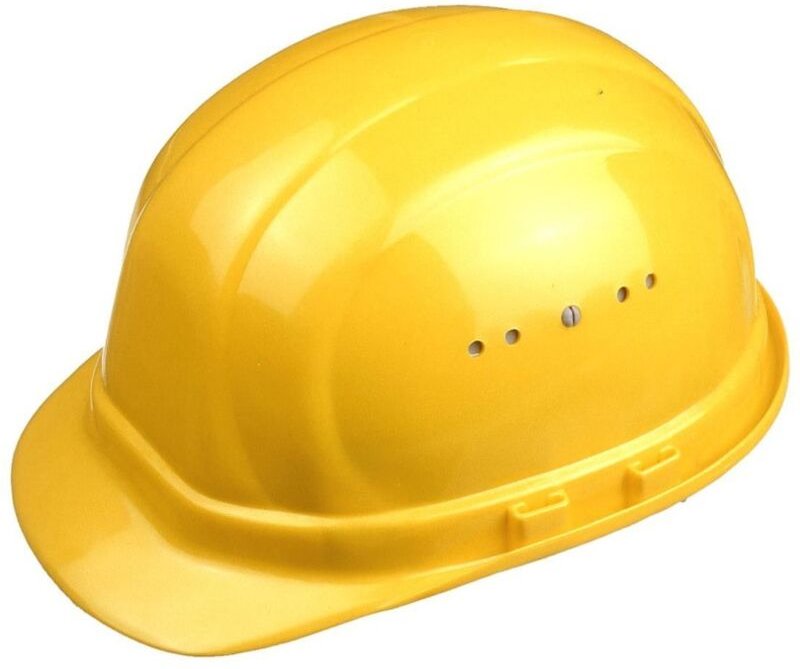 Schutzhelm Bauarbeiterhelm mit Belüftung gelb stufenlos verstellbar