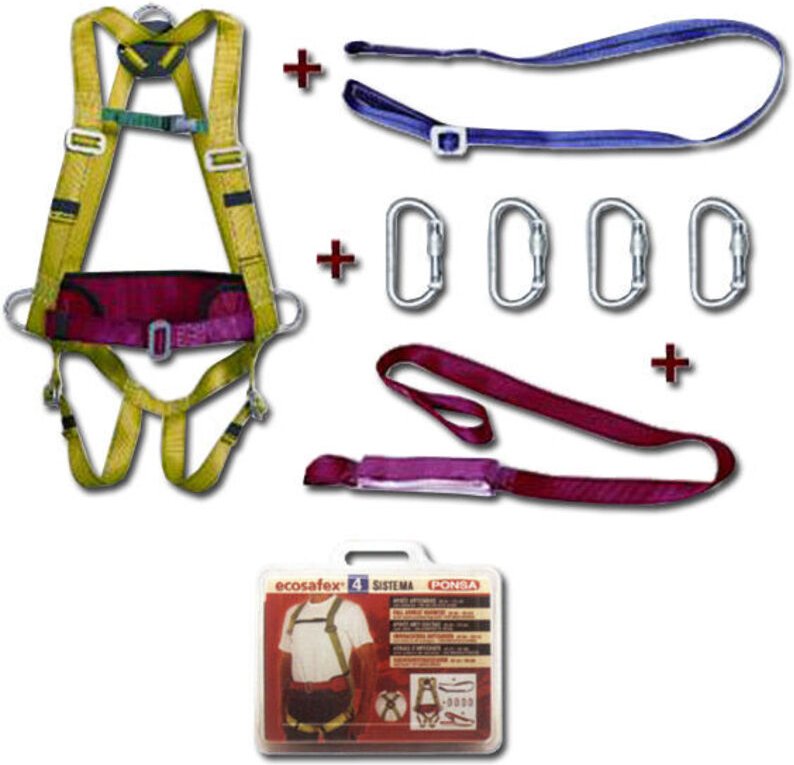 Ponsa Ecosafex 4 Sistemaarnes Absorberband 4 Karabiner