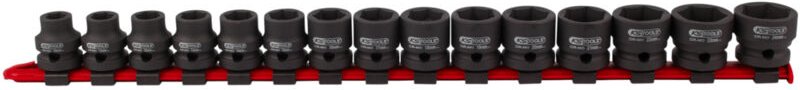 1/2" Sechskant-Kraft-Stecknuss-Satz, extra kurz, 15-tlg