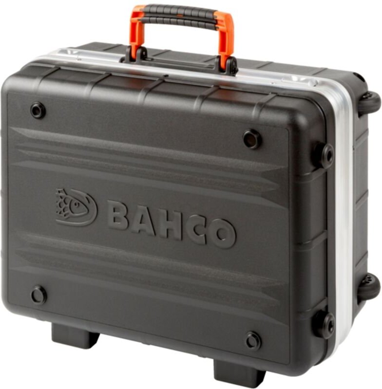Bahco Hartschalenkoffer 42 L mit Rädern und Teleskopgriff, Werkzeugtafeln mit Gummizügen, 465 mm x 215 mm x 352 mm