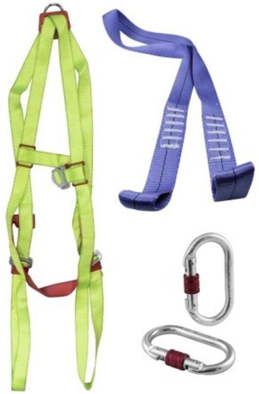 Absturzsicherungsgurt-Set + 2 Karabiner + 1,5 m Seil