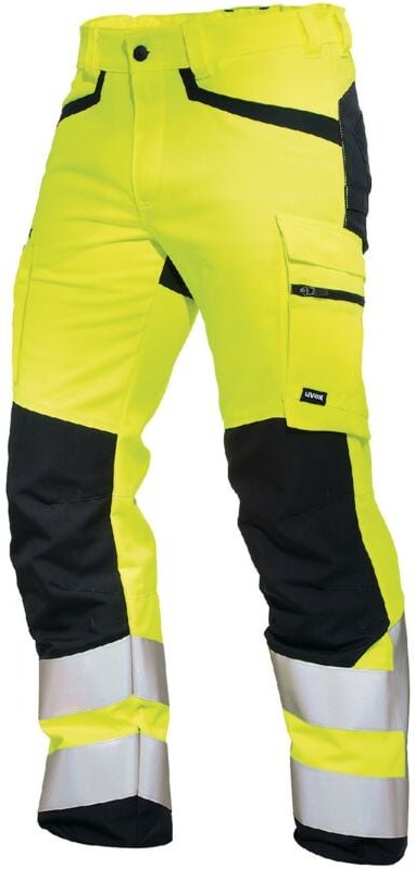 Uvex Flash + Storm 7432 Herren-Arbeitshose - Gelbe Warnschutz-Cargohose: 102