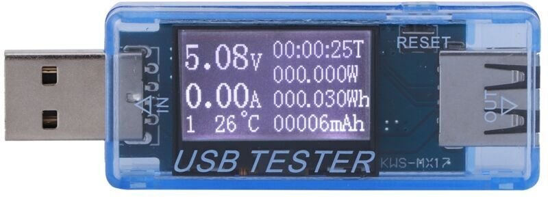 ZVD - Digitaler USB-Spannungstester, 8-in-1, Voltmeter-Detektor, 0–5 a, 0–150 w, 4–30 v, Blau
