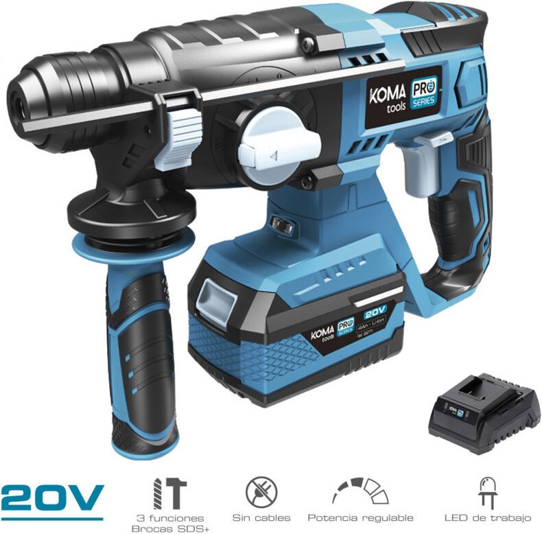 Koma Tools - 20V Schlagbohrhammer 1,8 Joules - 4,0Ah Batterie - Ladegerät