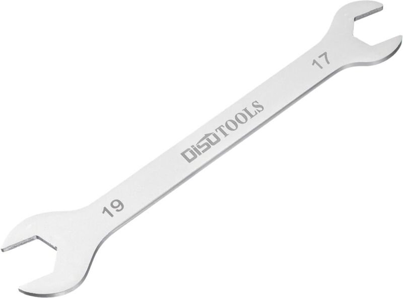 Dünner Maulschlüssel mit metrischer 17 mm x 19 mm Stecknuss, sandgestrahlter Edelstahl 3Cr13, doppelseitiger dünner Schr...