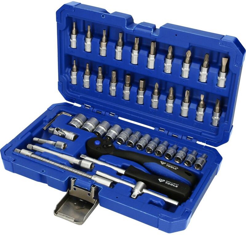 Brilliant Tools - 1/4 Steckschlüssel-Satz, 46-tlg.
