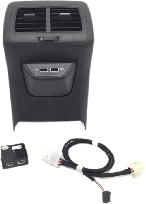 Tlily - Hinterer Lüftungsauslass mit Doppelladegerät, USB-Ladeadapterkabel für die Mittelarmlehne, Golf 7 MK7 7.5, 5GG86...
