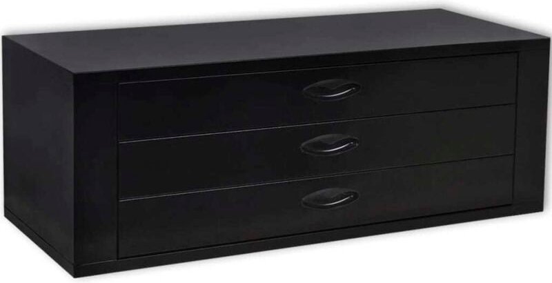 Metall-Werkzeugkasten 3 Schubladen Schwarz - Vidaxl