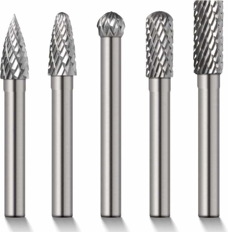 5-teiliges Set 610 mm Wolframstahl-Schleifkopf-Schaftfräser ADFG Rote Box Wolframstahl-Schleifkopf