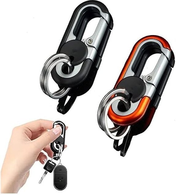 Auto-Schlüsselanhänger für Herren, 2 Stück Auto-Schlüsselanhänger-Karabiner, mit 4 Schlüsselringen, Schlüsselanhänger au...