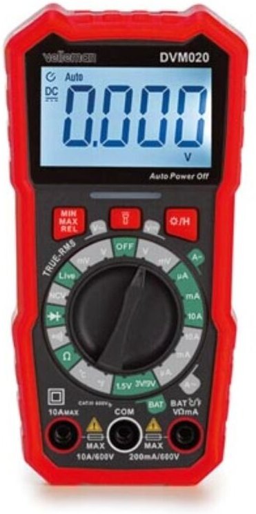 Velleman - Digital-Multimeter, Datenhaltefunktion, für Gleich-/Wechselstrom, Gleich-/Wechselspannung, Widerstand, Batter...
