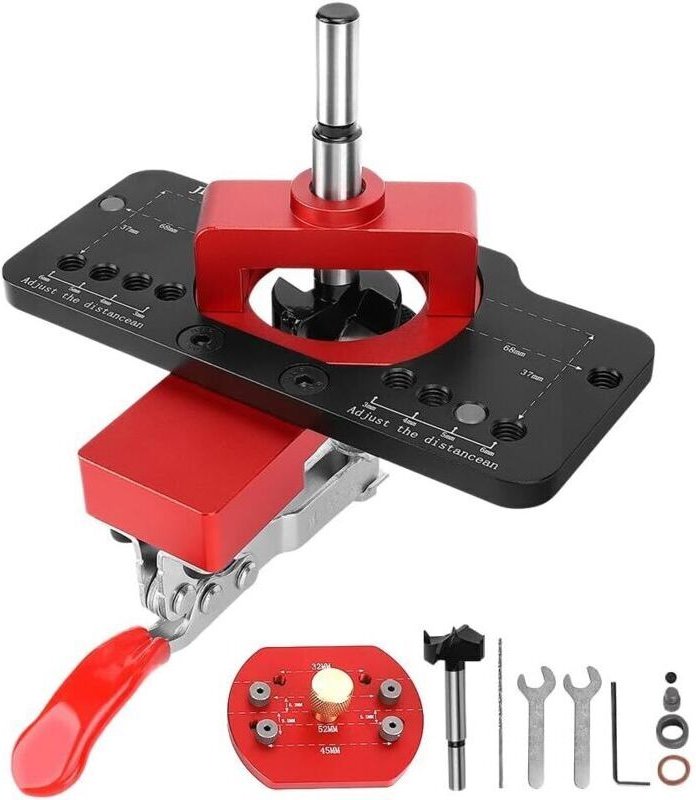 Vtizikl Gabarit de charnière de 35 mm, gabarit de charnière dissimulé en alliage d'aluminium, verrouillage précis, gabar...