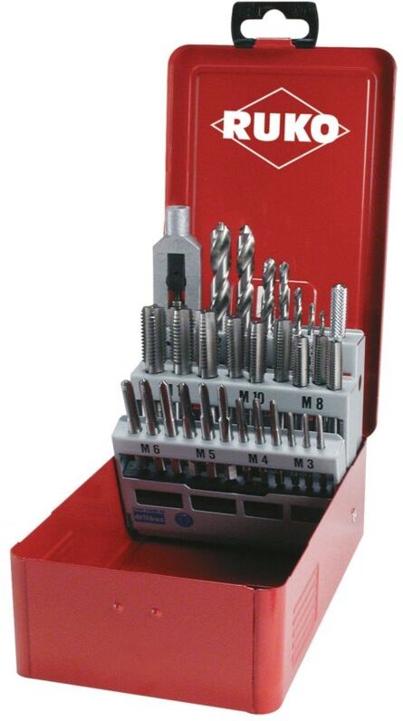 RUKO Handgewindebohrer-Satz HSSE-Co5 in Industriekassette - 29 tlg. - 245003E