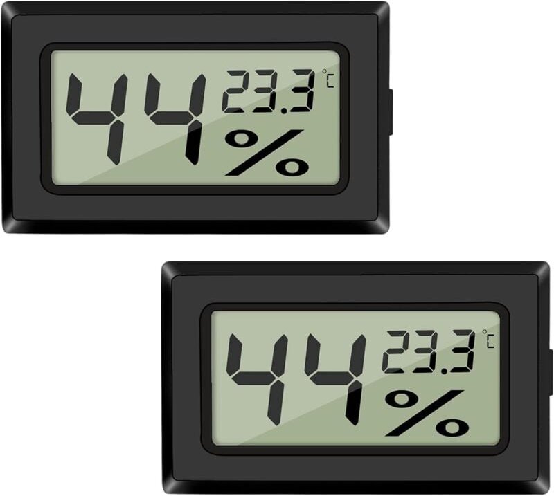 BEBUSINGOTO Thermometer Hygrometer, 2er-Pack Innenthermometer, Digitales Hydrometer Feuchtigkeitsmessgerät für Innen und...