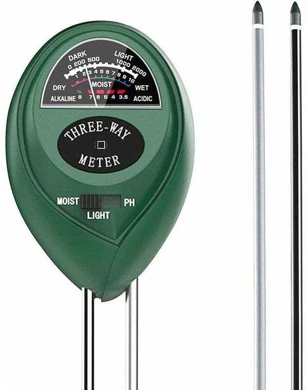 XVX - 3-in-1-Bodentester, Boden-pH-Tester, Bodenfeuchtemessgerät, Bodenlichtintensitätstester, 3-in-1-Bodentester für Ga...