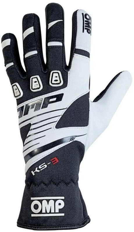 Karting Handschuhe OMP KS-3 Weiß/Schwarz Schwarz/Weiß S