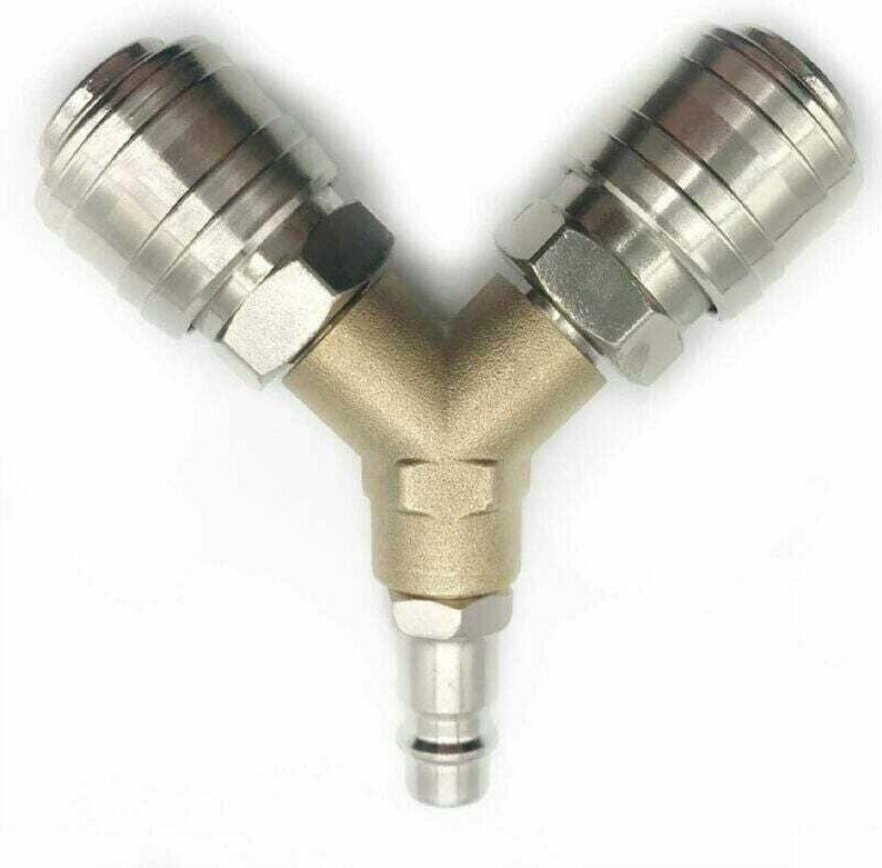 Kompressoranschluss, Druckluftverteiler, 1/4"-Druckluftanschluss, 3-Wege-Schnellkupplungs-Druckluftverteiler mit Außenge...