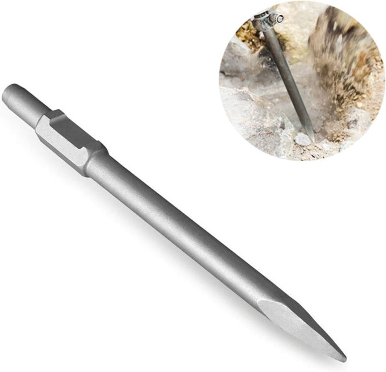 Scharfer Meißel, 380 x 30 mm, mit 30 mm SDS-Sechskantgriff, hochwertiger Profi-Meißel zum Schneiden von Beton in Zementw...