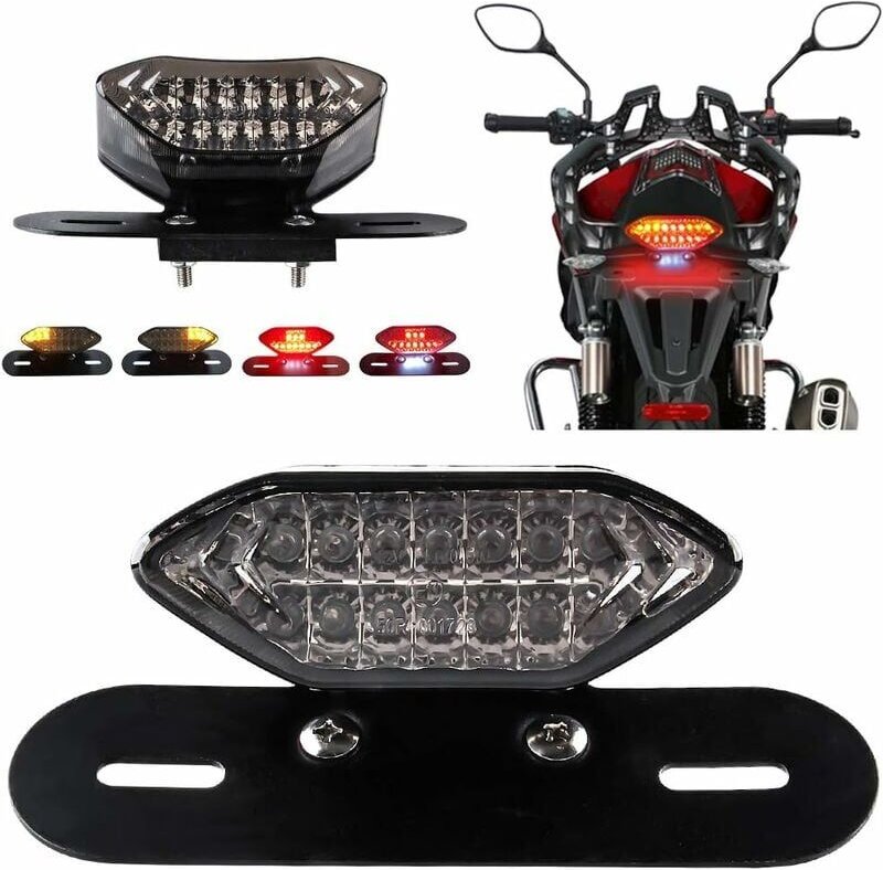 Ymyny - LED-Rücklichter für Motorrad, integriertes Bremslicht und Blinker, 5 w, 20 LEDs, Laufbremse, Blinker, Kennzeiche...