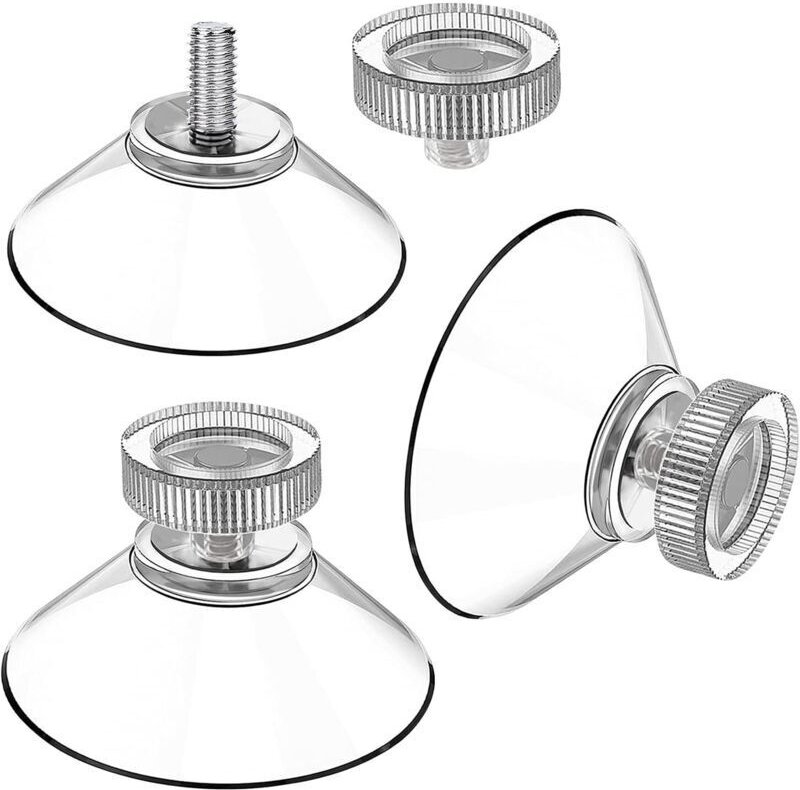 Saugnapf-Set mit 25 Saugnäpfen Ø 40 mm M4 – Transparente Saugnäpfe mit Rändelmutter