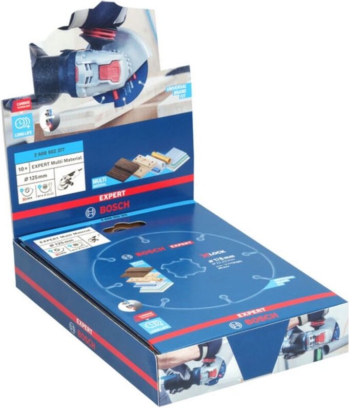 Bosch EXPERT Trennscheibe Multi Material Carbide, 125 x 22,23 mm, X-Lock, 10-tlg.