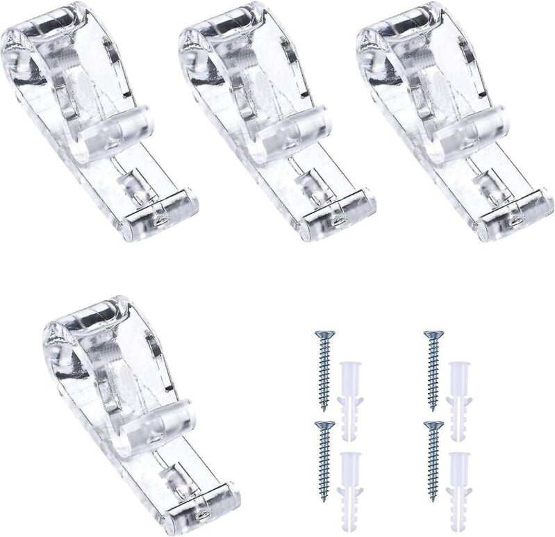 BEBUSINGOTO Sets Raffrollo-P-Clips für Jalousien mit 4 Schrauben und 4 Kunststoffsäulen
