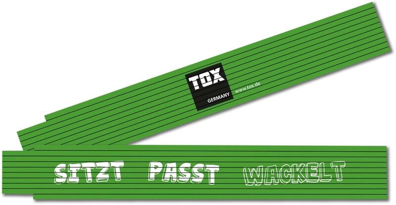 Meterstab 2 mtr. 'sitzt passt wackelt'