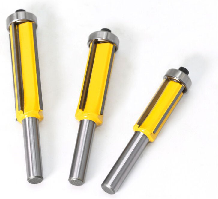 8-mm-Schaft-Holzfräser mit 4 Schneiden, 3-teiliges Fräserset mit Feinfräsmuster