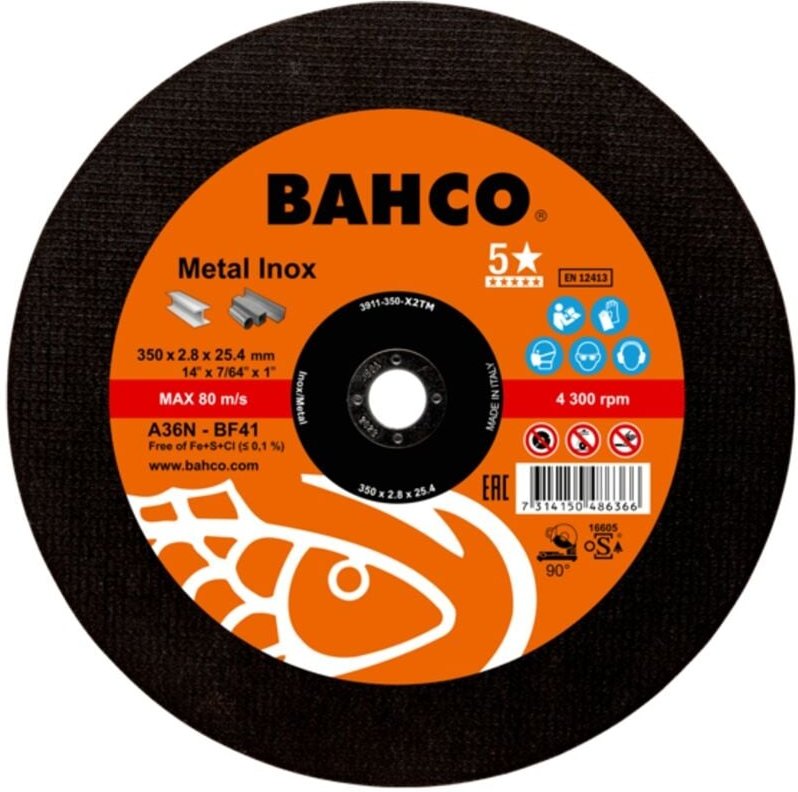 Bahco Trennscheiben für Edelstahl & Stahl Ø 350 mm, Stärke 2,8 mm