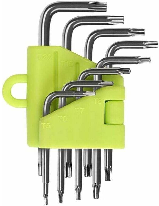 Versetzte Torx-Schlüssel, Satz mit 8 Torx-Inbusschlüsseln, Sternschraubendreher T5 T6 T7 T8 T9 T10 T15 T20, Torx-Sechska...
