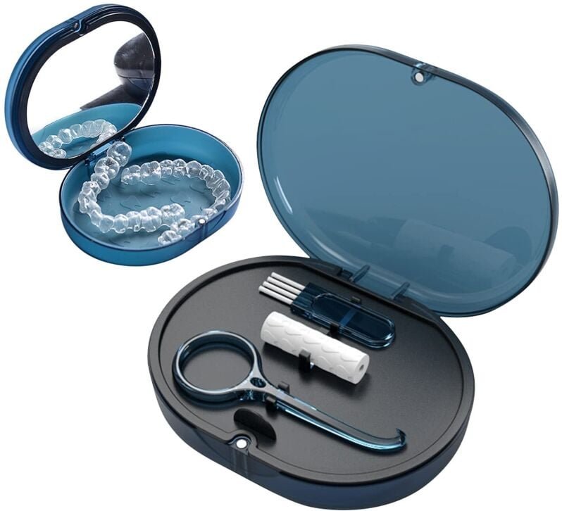 BEBUSINGOTO 1er-Packung Retainer-Etui, Mundschutz-Etui mit Deckelscharnier, ein großes Mundschutz-Etui für die Nacht, Da...