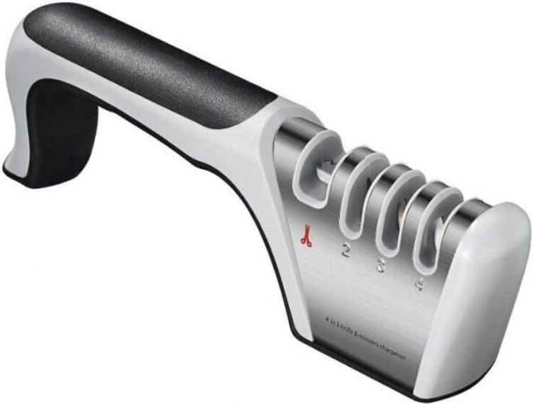 Ymyny - Schwarz) Professioneller Messerschärfer, 4-in-1-Küchenmesserschärfer mit rutschfester Basis, Messer- und Scheren...