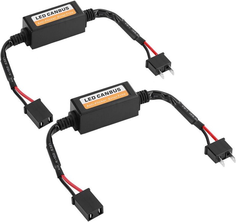 2Pcs LED Scheinwerfer Decoder Anti-Flimmern Gerät Widerstände Fehler Canceller für H7