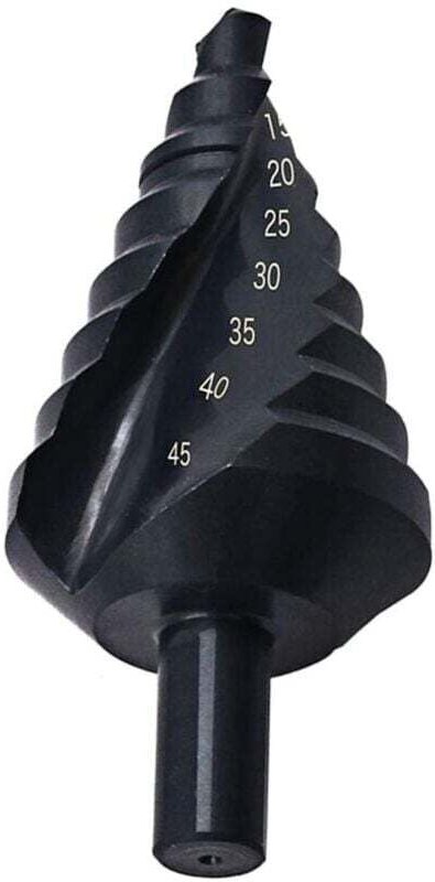 10–45 mm Stufenbohrer mit Titanbeschichtung, Stufenbohren, Stahlbohren, 10–45 mm schwarzer Stufenbohrer mit Titanbeschic...