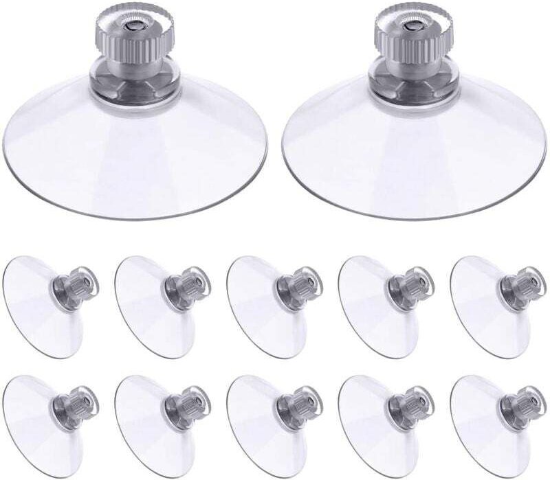 Lot de 30 Ventouses Filetées 41 mm avec Écrous Moletés Transparent pour Voiture Camping Vitre Pare-Soleil