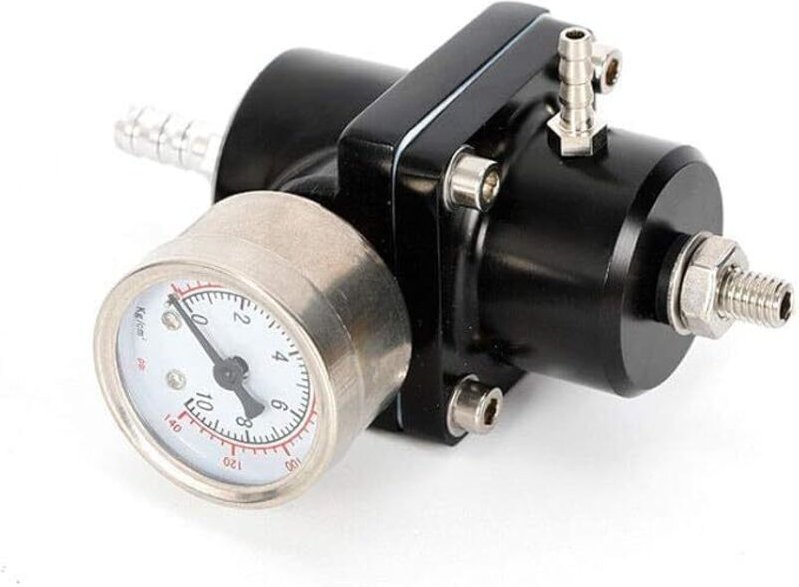 Universal-Benzindruckregler, Druckregler, Set 0 – 140 psi, verstellbar, Kraftstoffdruckregler mit Manometer