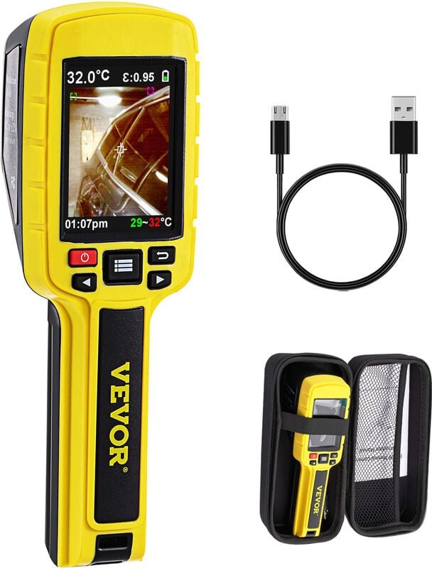 VEVOR Infrarot-Wärmebildkamera 3600 Pixel, IR Thermokamera USB Thermografie Thermal Kamera Infrarotkamera mit LCD-Bildsc...